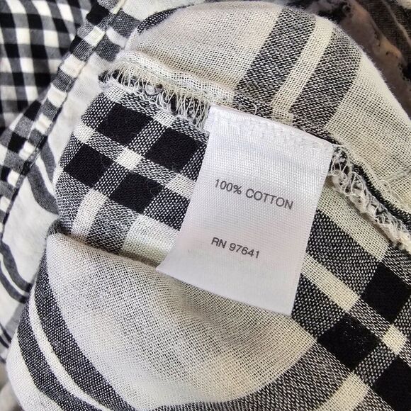 NWOT J JILL CHECKERED/ PLAID HALF BUTTONED SOFT COTTON LONGSLEEVES TOP SMALL - Picture 13 of 15